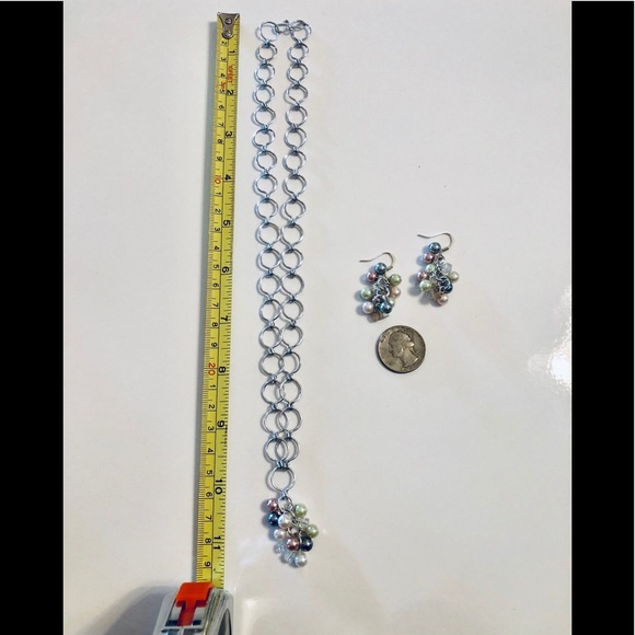 Handmade Crystal & Pearl Earring & Necklace set - Picture 7 of 8